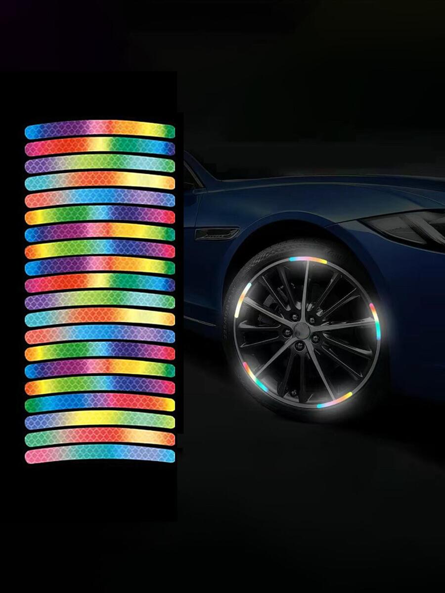 20入組彩虹反光條適用於車輪 - 彩色 - 查看 1