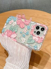 花卉图案气囊防摔手机壳适用于 iPhone 14/14 Pro/13 Pro Max/12/15 Pro Max/15 Plus/15 Pro，防震 - 彩色 - 查看 2