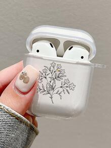 Ốp lưng trong suốt họa tiết hoa tương thích với Airpods - Nhiều màu - Xem 2