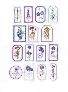 1pack 30pcs Transparent Pet Decorative Labels Stickers With Plant & Flower Prints And Stamp-Like Borders For Diy Scrapbooking Back To School - Multicolor - View 6