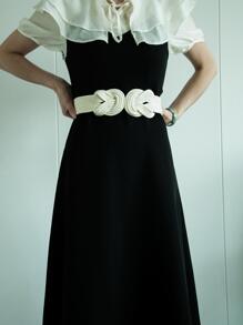 Cinturón ancho unicolor - Beis - Ver 1