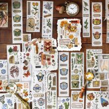 20 cái Gói nhãn dán phong cách bướm & đảo phong cách cổ điển cho sổ lưu niệm & nhật ký - Màu be - Xem 3