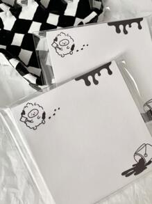 可愛羊形簡單的眼淚不沾 - 黑與白 - 查看 1