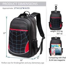 Kids Backpack For Boys Elementary School Bags Durable Kindergarten Bookbags Elementary Primary Durable Kindergarten Bookbags Unicorn  Book Bag Lightweight  For Kids Back To School Travel Birthday Gift 17 Inch Age 5-9 - 黑色 - 查看 6