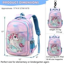 Kids Backpack For Boys Elementary School Bags Durable Kindergarten Bookbags Elementary Primary Durable Kindergarten Bookbags Unicorn  Book Bag Lightweight  For Kids Back To School Travel Birthday Gift 17 Inch Age 5-9 - 粉色 - 查看 6