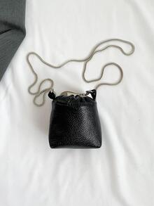 迷你時尚斜挎包 - 黑色 - 查看 4