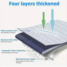 1 Kính Chắn Gió Xe Hơi Tuyết Phủ Với Mặt Gương, 4 Lớp Sương Giá Mùa Đông Bảo Vệ Cho Mọi Thời Tiết, Kính Chắn Gió Có Viền Từ Tính - trắng - Xem 4