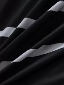 黑色和白色條紋圖案被套&枕套套裝,3入組(棉被) - 黑與白 - 查看 6