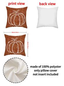 1pc Pumpkin Printed Polyester Cushion Cover For Living Room And Bedroom - Multicolor - View 2