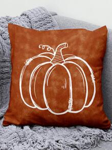 1pc Pumpkin Printed Polyester Cushion Cover For Living Room And Bedroom - Multicolor - View 4