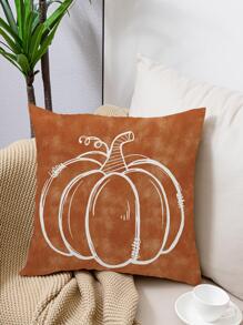 1pc Pumpkin Printed Polyester Cushion Cover For Living Room And Bedroom - Multicolor - View 3