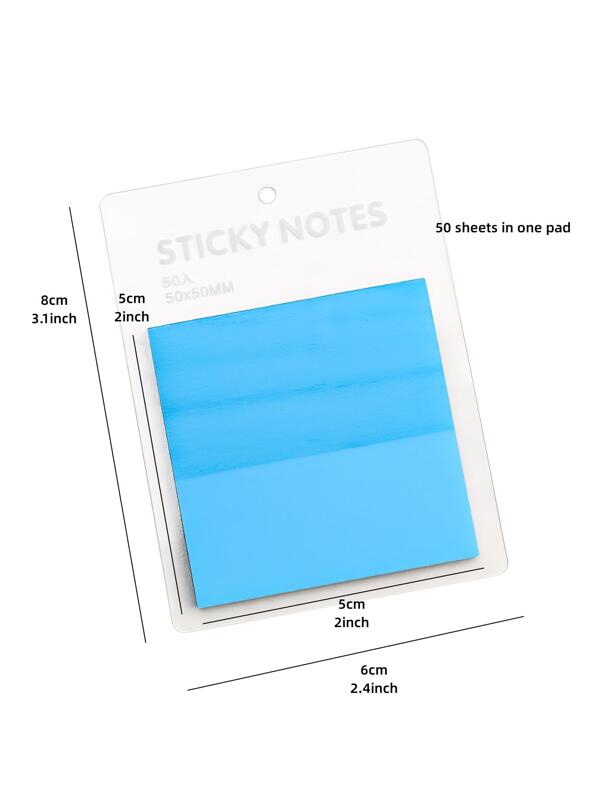 1pc Translucent Sticky Notes PET 50sheets Square Memo Pad Self Adhesive
