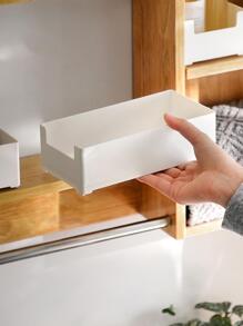 1pc Minimalist Stackable Bathroom Cosmetic Organizer Stand For Makeup, Skincare, Lipstick, Eyeshadow, Desk Decoration For Dorm Room, Storage Box For Face Mask - White - View 6