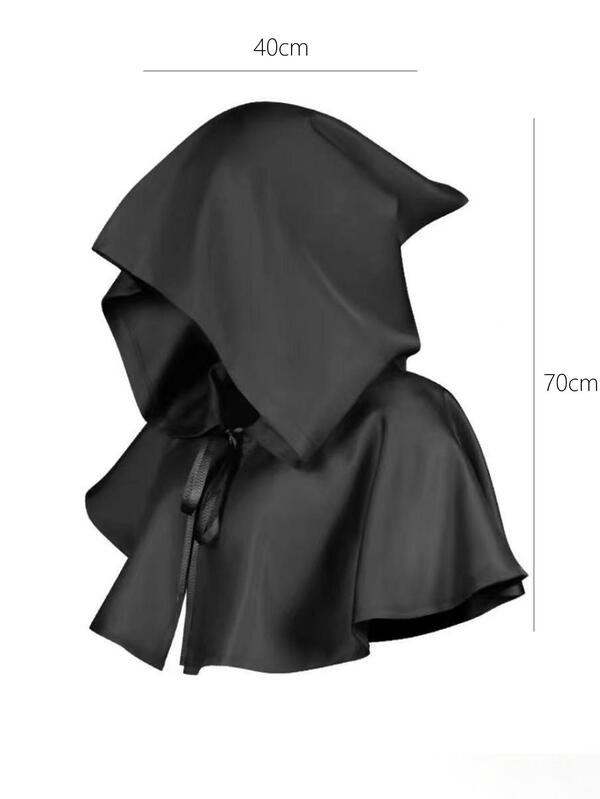1pc black Unisex Solid Cloak Design Vintage Costume Prop For Party