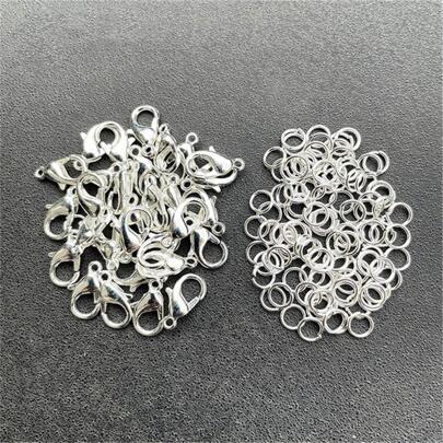WGRXIRANYKM 20 件/批龙虾扣 40 件/批跳环 适用于手链项链链条 DIY 珠宝制作配件用品