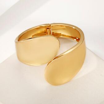 1入組時尚幾何設計開口手鐲適合女士適用於禮品