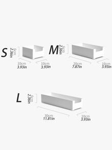 1pc Minimalist Stackable Bathroom Cosmetic Organizer Stand For Makeup, Skincare, Lipstick, Eyeshadow, Desk Decoration For Dorm Room, Storage Box For Face Mask - White - View 2