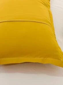 2 Vỏ gối màu trơn thân thiện với da (Không bao gồm lõi gối), có thể giặt bằng máy - Màu vàng - Xem 4