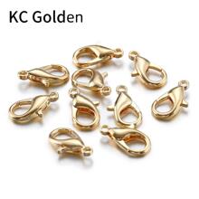 WGRXIRANYKM 20 Cái/lô Móc khóa tôm hùm 40 Cái/lô Vòng nhảy cho vòng tay, vòng cổ, dây chuyền, phụ kiện làm đồ trang sức DIY - KC Vàng - Xem 2