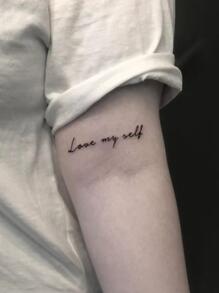 1張字母圖案紋身貼紙身體小臨時紋身貼