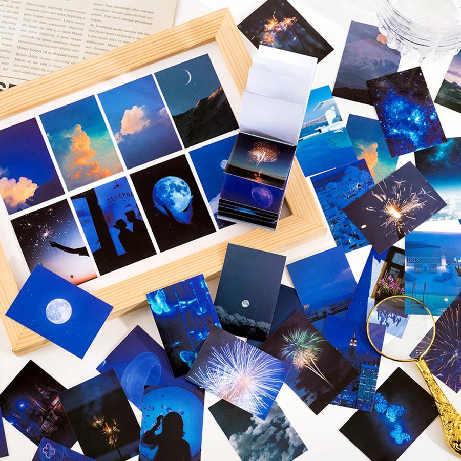 CANDY POETRY 50入組風景印花貼紙 - 藏蓝色 - 查看 1