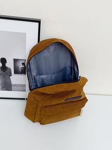 Mochila nuevo de moda de pana para hombres multifuncional - Marrón - Ver 6