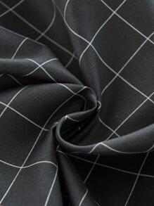 格紋圖案被套套裝不附帶內芯 - 灰色 - 查看 5