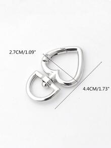 2pcs Heart-shaped Spring Rings Metal Round Hooks Keyrings Adjusting Buckle Open Ring Diy Hardware Accessories - Silver - View 6