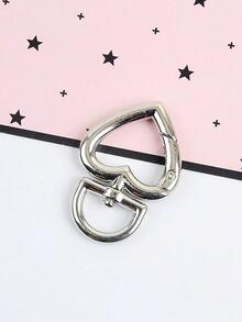 2pcs Heart-shaped Spring Rings Metal Round Hooks Keyrings Adjusting Buckle Open Ring Diy Hardware Accessories - Silver - View 5