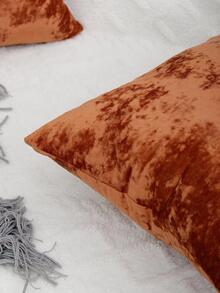 1pc Solid Cushion Cover Without Filler - Orange - View 2