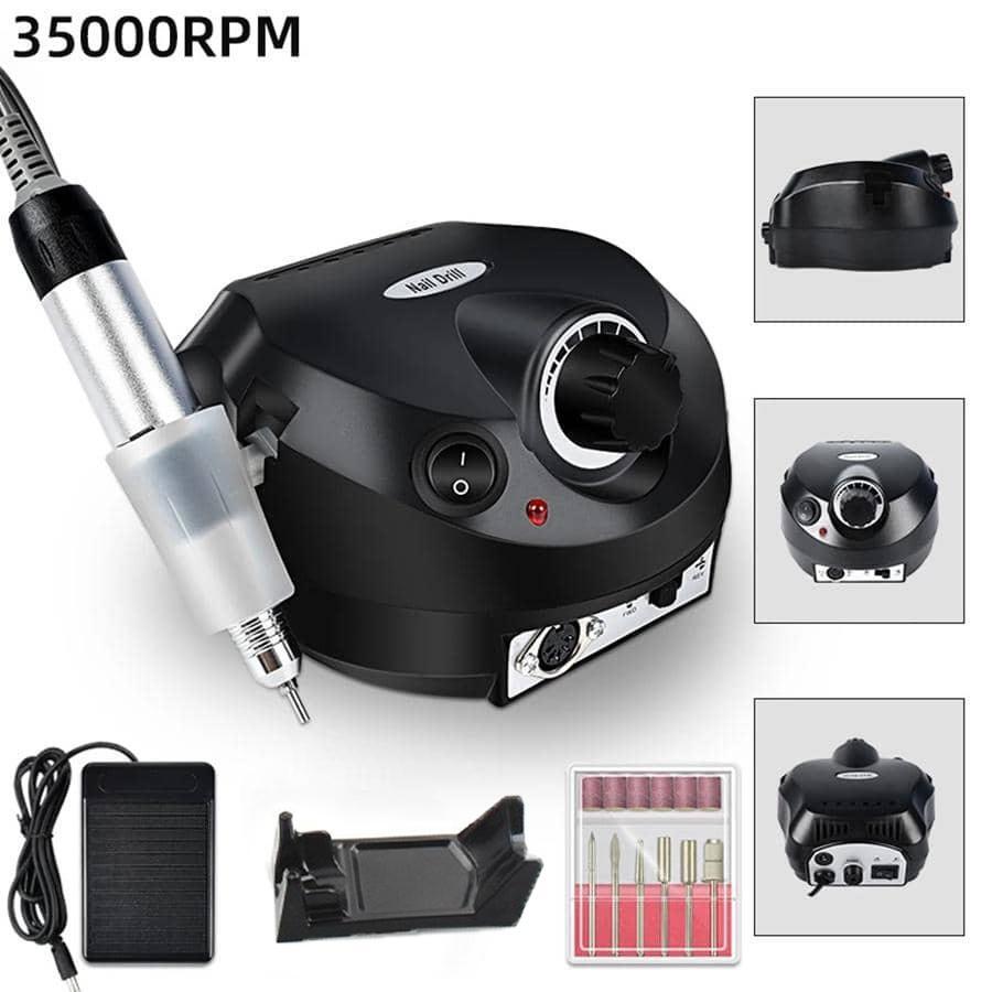 35000rpm 電動美甲鑽專業美甲機指甲研磨機套裝帶鑽頭便攜式美甲沙龍拋光機設備