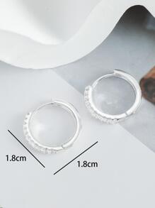Hihho 的簡約風氧化鋯耳環在圓形箍設計