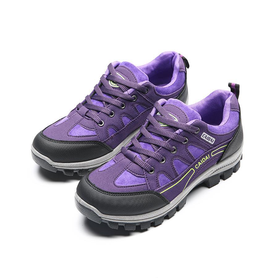 1雙運動防滑女性字母圖案防水低幫登山鞋 - 紫色 - 查看 1