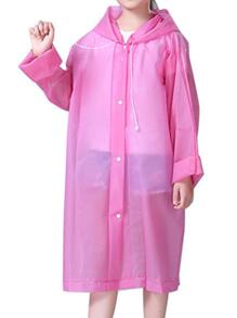 1pc Waterproof EVA Raincoat, Modern Pink Rain Jacket For Camping Raincoat Women - Pink - View 7