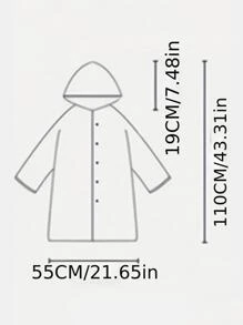 1pc Waterproof EVA Raincoat, Modern Pink Rain Jacket For Camping Raincoat Women - Pink - View 10