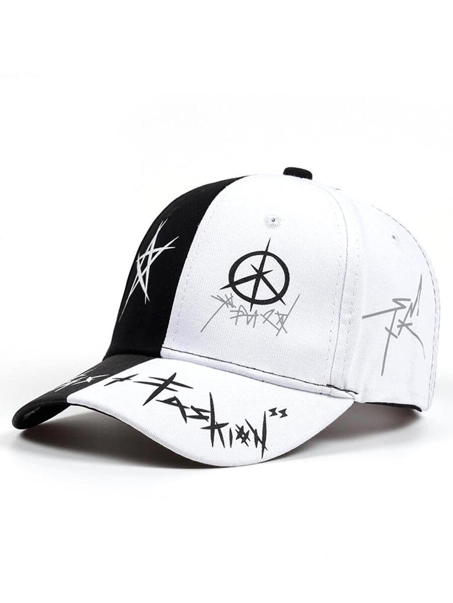 1pc Men Graffiti Print Adjustable Fashion Baseball Cap For Spring And Autumn Street