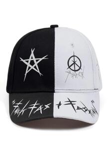 1pc Men Graffiti Print Adjustable Fashion Baseball Cap For Spring And Autumn Street