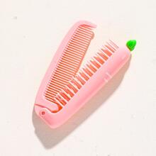 可折疊寬齒梳,1入組卡通設計便攜梳子雙重用途可折疊梳子適用於日常生活 - 粉色 - 查看 8