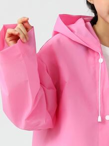 1pc Waterproof EVA Raincoat, Modern Pink Rain Jacket For Camping Raincoat Women - Pink - View 1