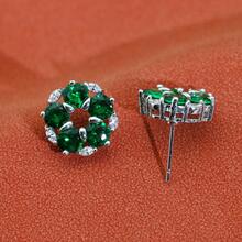 4入組/套精美立方氧化鋯鑲嵌花環,項鍊婚禮珠寶套裝