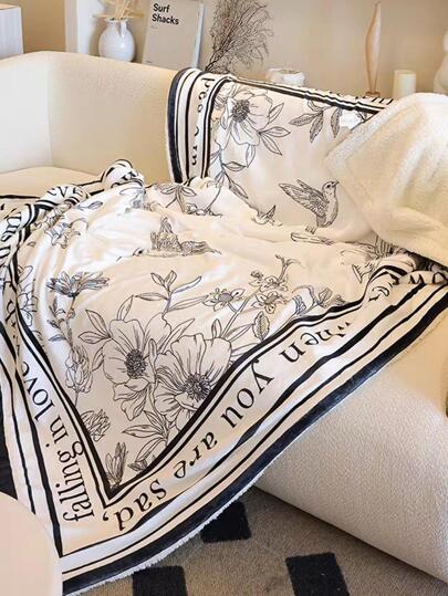 1 件法兰绒印花轻质毯子，适合夏季空调，柔软多功能盖毯，适合家庭、卧室、沙发、办公室午睡，提升您的居家生活品质