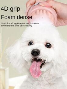 1pc Silicone Pet Bath Brush - Pink - View 8