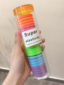 120pcs Solid Hair Tie Ponytail Holder Hair Elastic Hair Rope - Multicolor - View 5