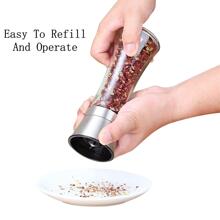 Premium Stainless Steel Salt And Pepper Grinder Set Of 1 - Adjustable Ceramic Sea Salt Grinder & Pepper Grinder - Tall Glass Salt And Pepper Shakers - Pepper Mill & Salt Mill - White - View 4