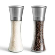 Premium Stainless Steel Salt And Pepper Grinder Set Of 1 - Adjustable Ceramic Sea Salt Grinder & Pepper Grinder - Tall Glass Salt And Pepper Shakers - Pepper Mill & Salt Mill - White - View 6