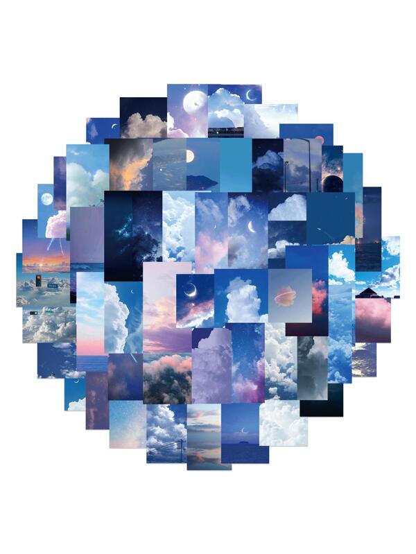 56pcs Galaxy Pattern Sticker Back To School