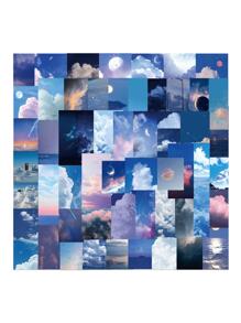 56入組星空圖案貼紙 - 藍色 - 查看 4