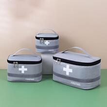 1 PC Polyester Thuốc Túi Bảo Quản Hiện Đại Đồ Họa Thư Di Động Bộ Sơ Cứu Cho Du Lịch - Xám - Xem 4