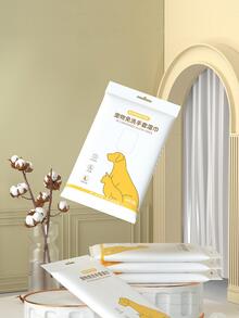 1pc Pet Glove Wipes - White - View 6