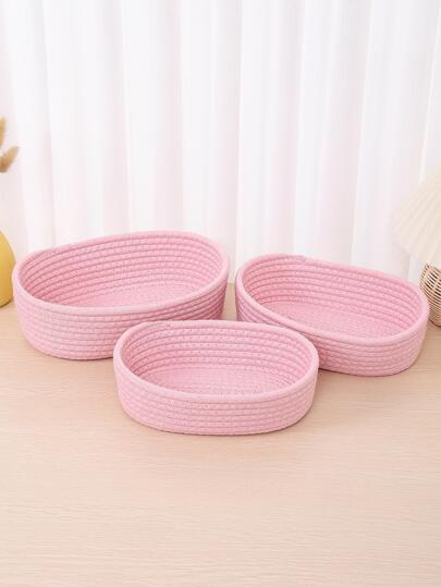 Oval Storage Basket, Blue Solid Color, Simple Style, Living Room Desktop Snack, Fruit, Toy Storage Basket, Foyer, Bathroom Storage Box, Home Decor Basket, Holiday Gift Basket